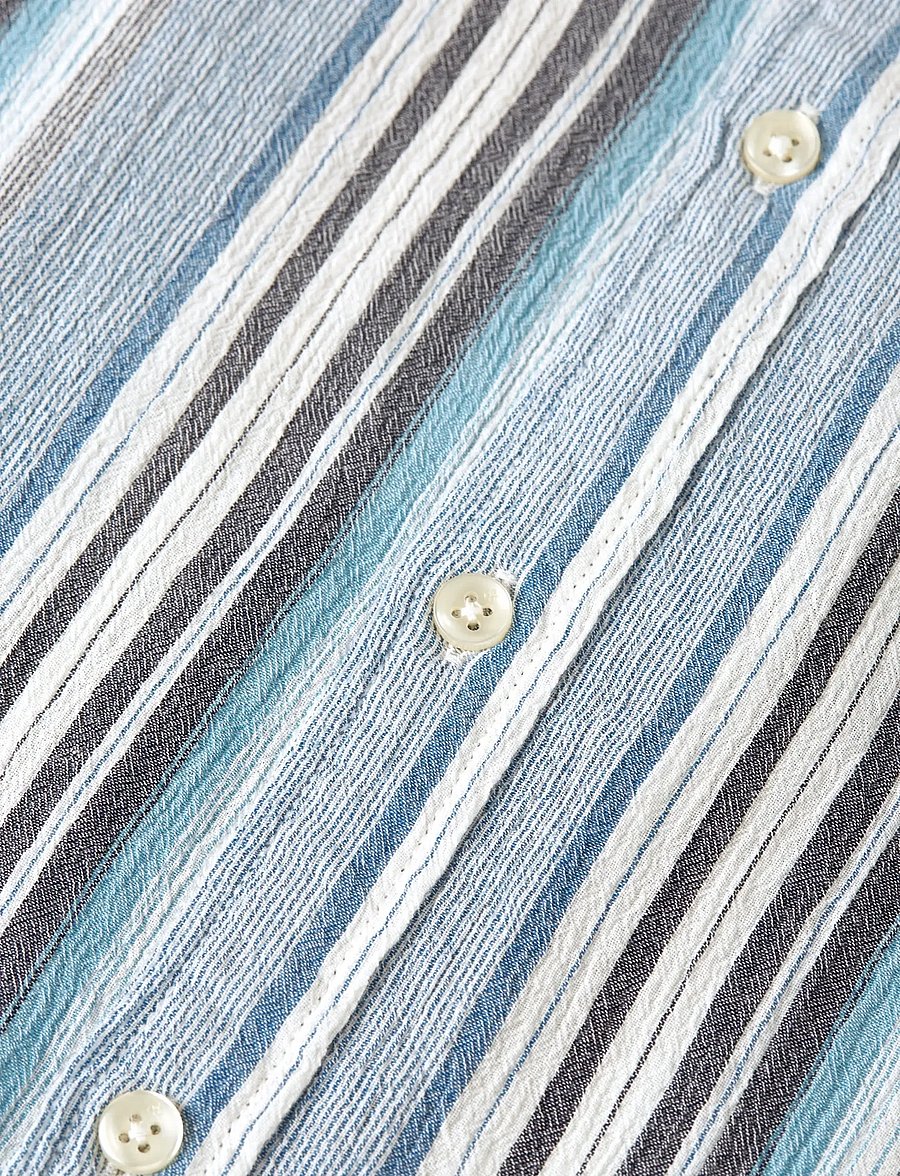 Scotch & Soda - Textured stripe regular-fit shirt - stribede skjorter - ensign blue stripe - 2