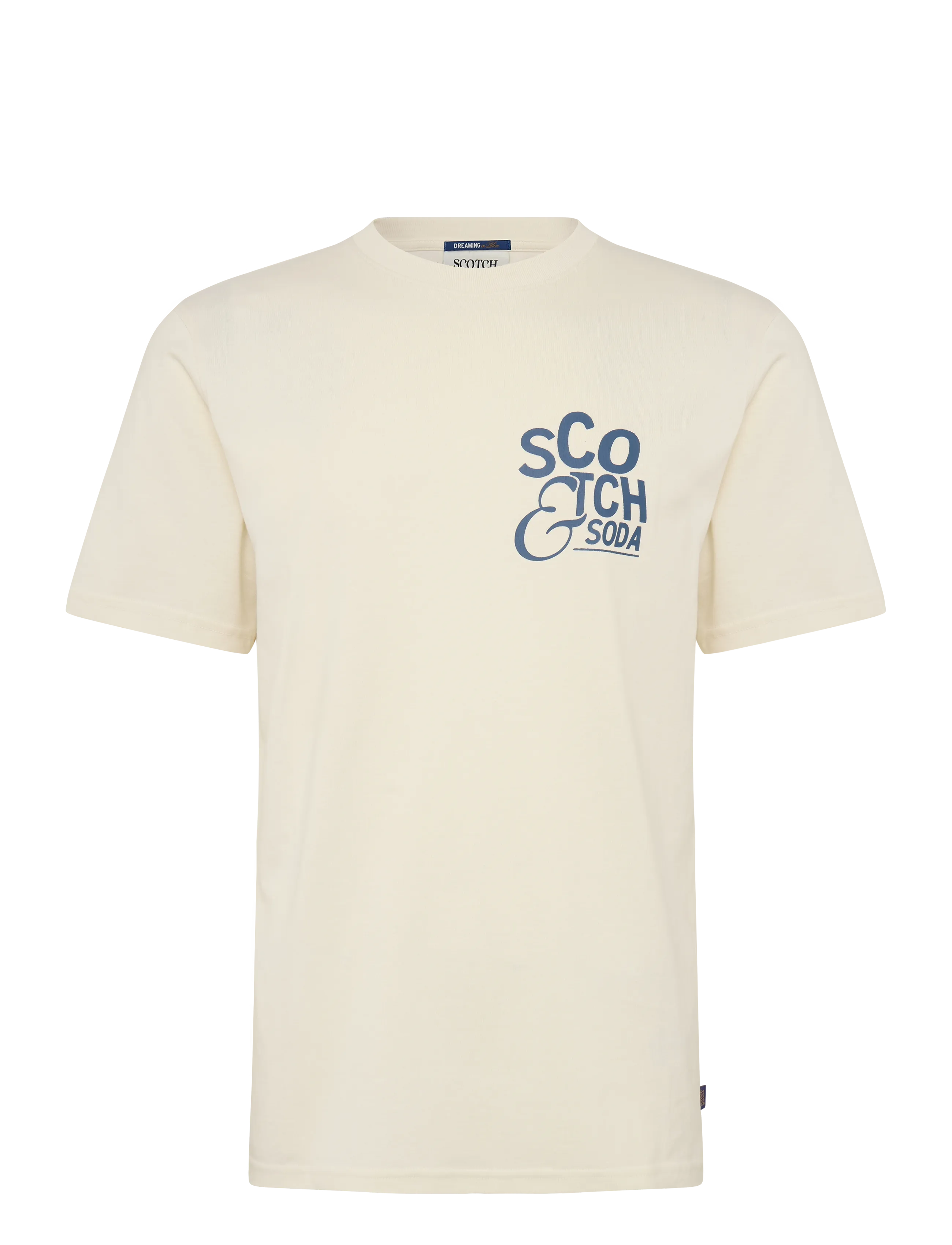 SCOTCH & SODA Left Chest Artwork Regular-Fit T-Shirt Cream - L - Herren