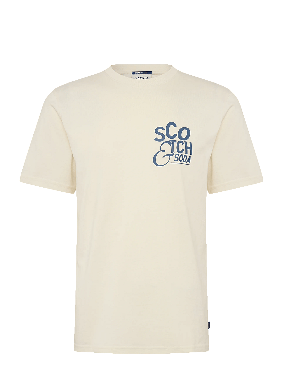 Scotch & Soda - Left chest artwork regular-fit T-shirt - kortærmede t-shirts - eggnog - 0