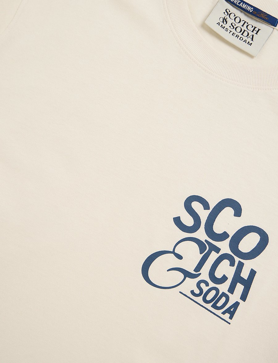 Scotch & Soda - Left chest artwork regular-fit T-shirt - kortærmede t-shirts - eggnog - 2