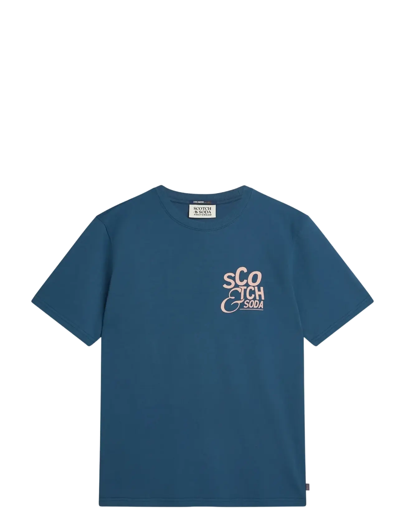 Scotch & Soda Left Chest Artwork Regular-Fit T-Shirt, L, T-shirts, Blau - Short-sleeved, Männerswear