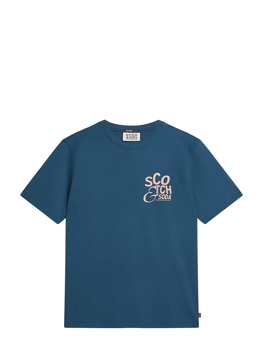 Scotch & Soda - Left chest artwork regular-fit T-shirt - kortærmede t-shirts - ensign blue - 0