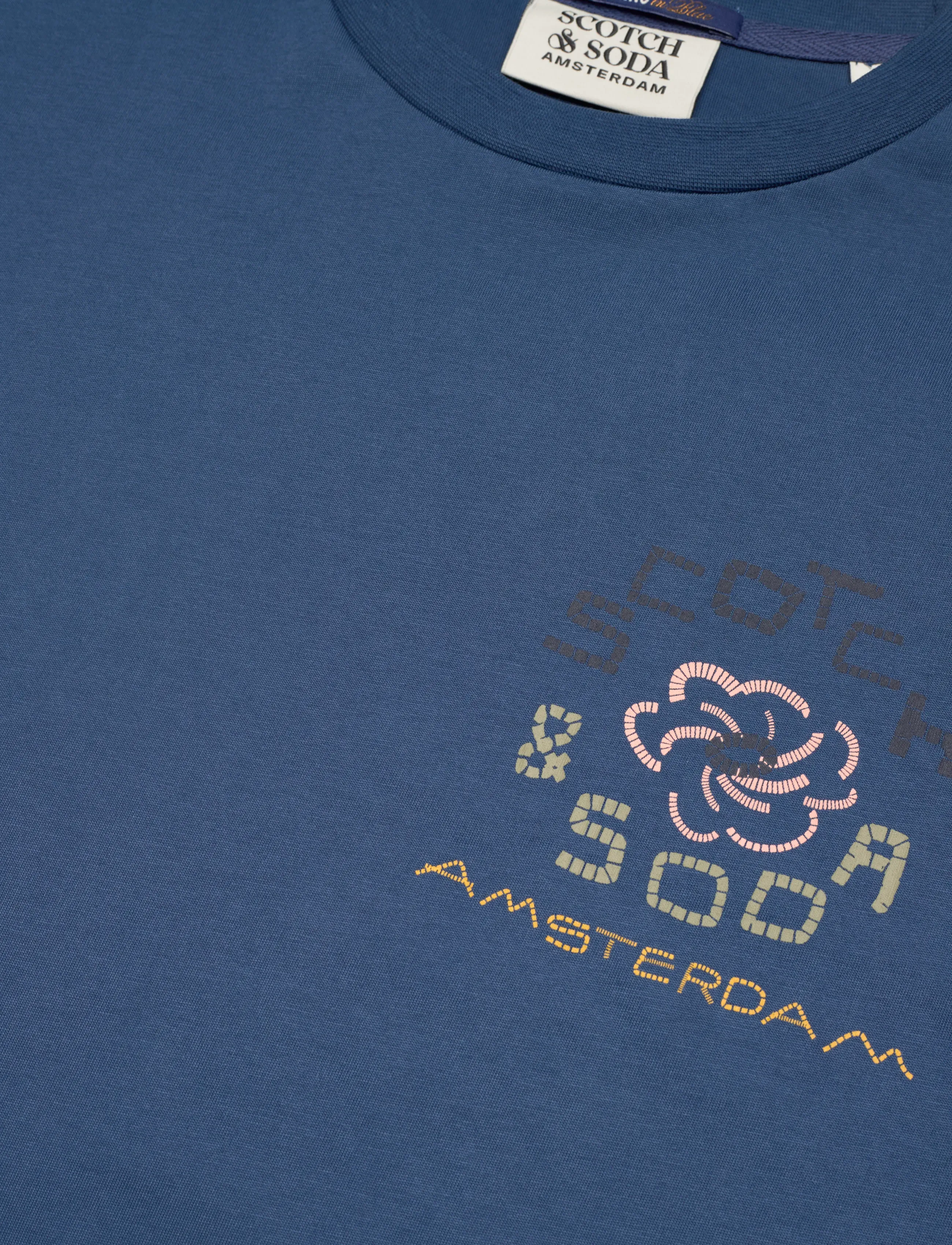 Scotch & Soda - Front and back artwork relaxed-fit T-shirt - kurzärmelig - ensign blue - 2