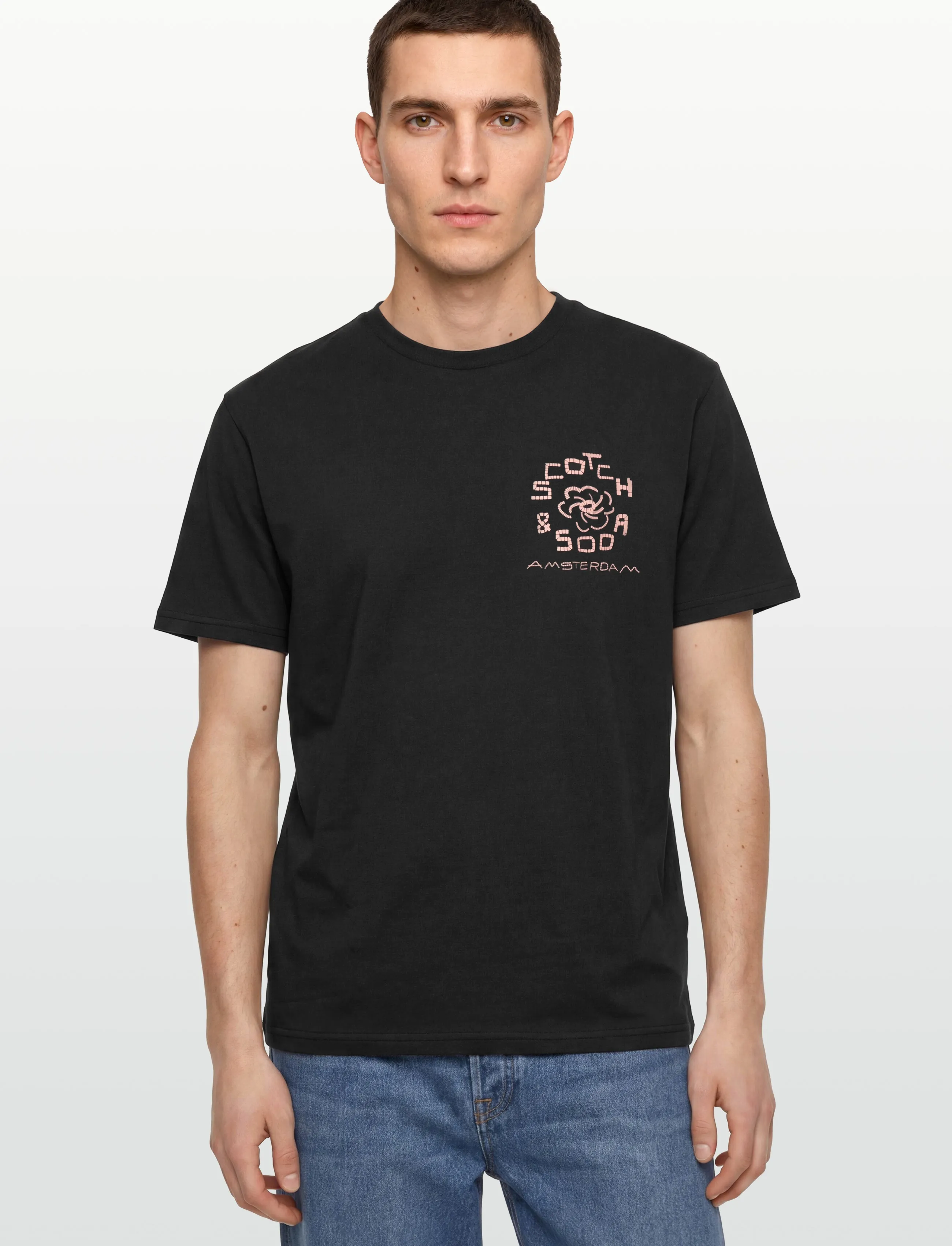 Scotch & Soda - Front and back artwork relaxed-fit T-shirt - kortærmede t-shirts - meteorite - 3
