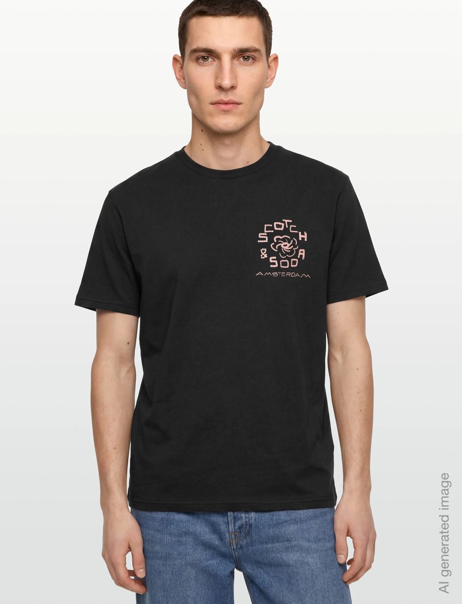 Scotch & Soda - Front and back artwork relaxed-fit T-shirt - kortærmede t-shirts - meteorite - 3