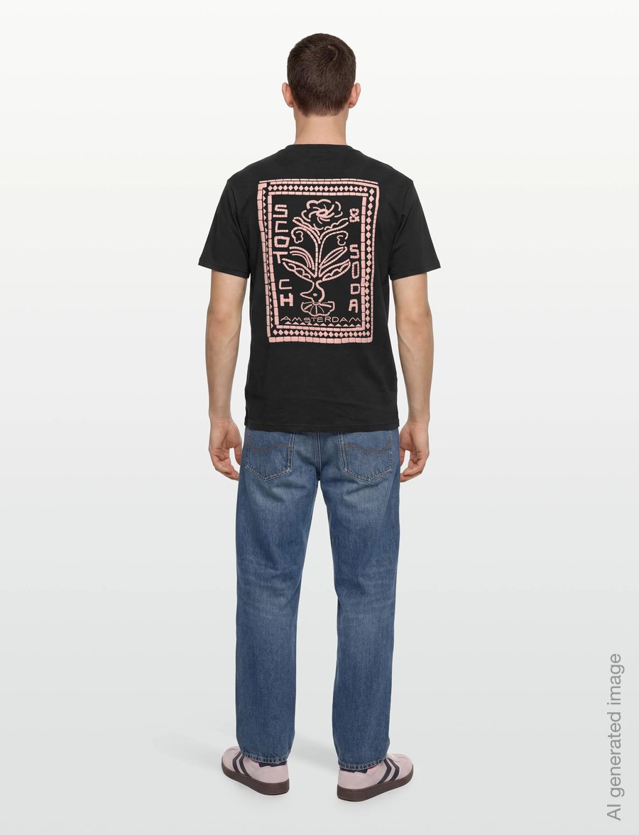 Scotch & Soda - Front and back artwork relaxed-fit T-shirt - kortærmede t-shirts - meteorite - 4
