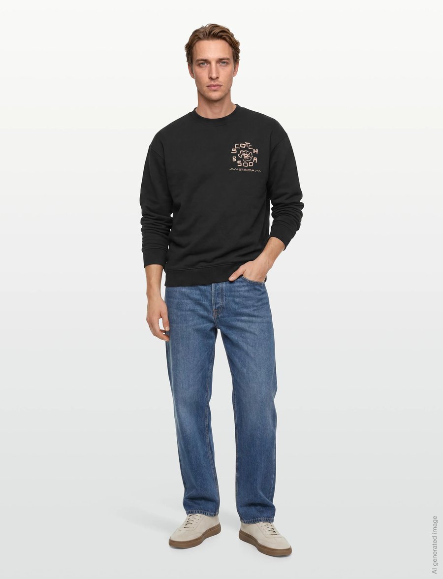 Scotch & Soda - Front and back artwork relaxed-fit sweatshirt - sweatshirts - meteorite - 0