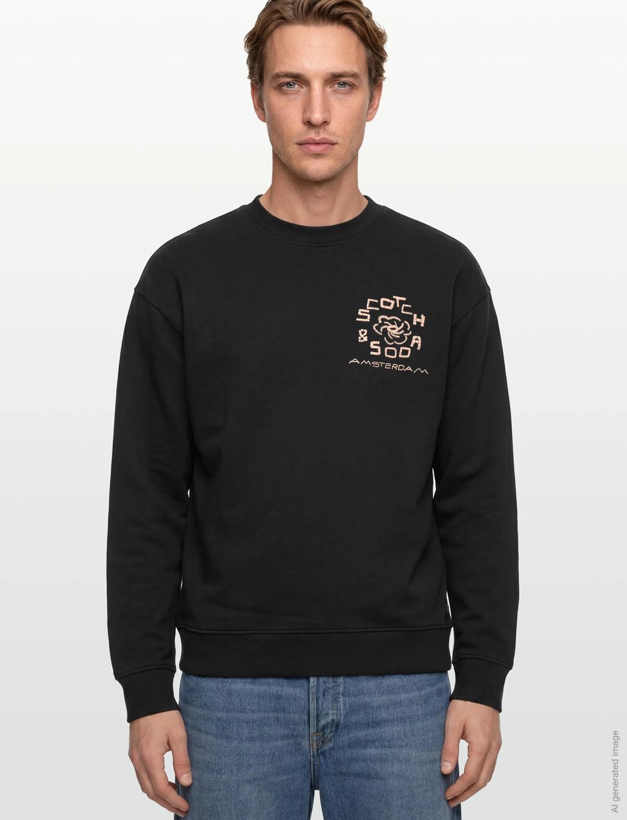 Scotch & Soda - Front and back artwork relaxed-fit sweatshirt - sweatshirts - meteorite - 3