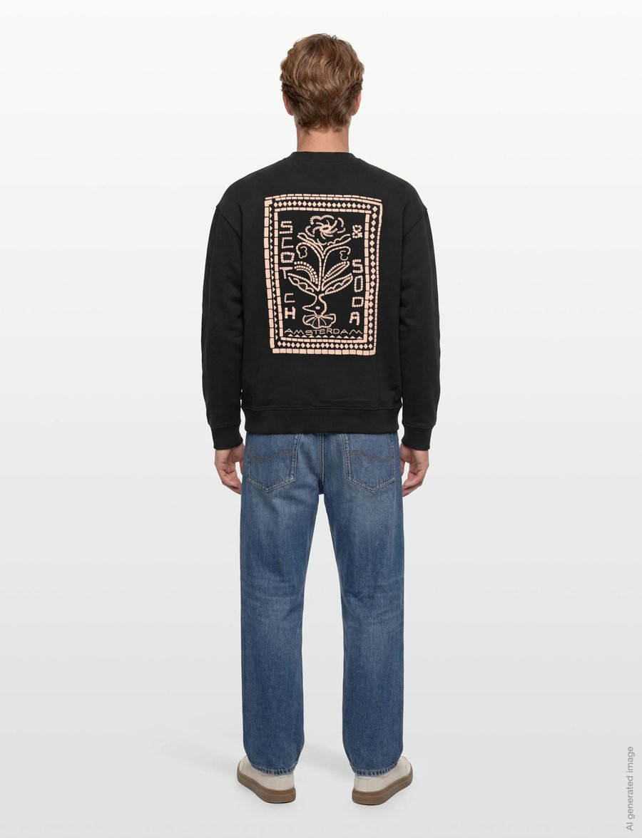 Scotch & Soda - Front and back artwork relaxed-fit sweatshirt - sweatshirts - meteorite - 4