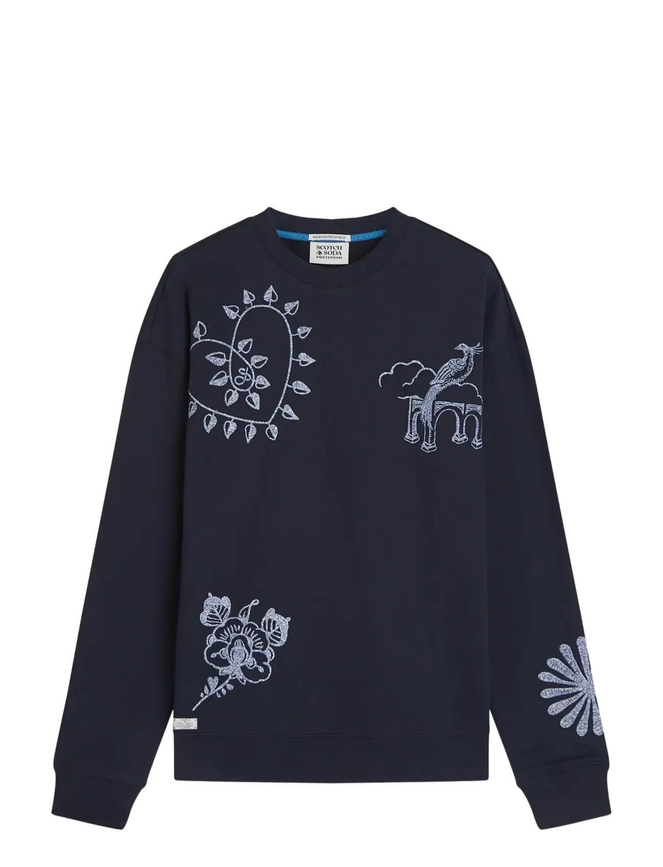 Scotch & Soda Delfts Blauw embroidered relaxed-fit sweatshirt - Dressipluusid - SKY CAPTAIN / navy