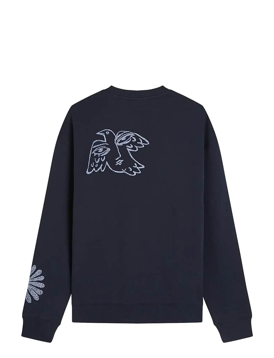 Scotch & Soda - Delfts Blauw embroidered relaxed-fit sweatshirt - sweats - sky captain - 1