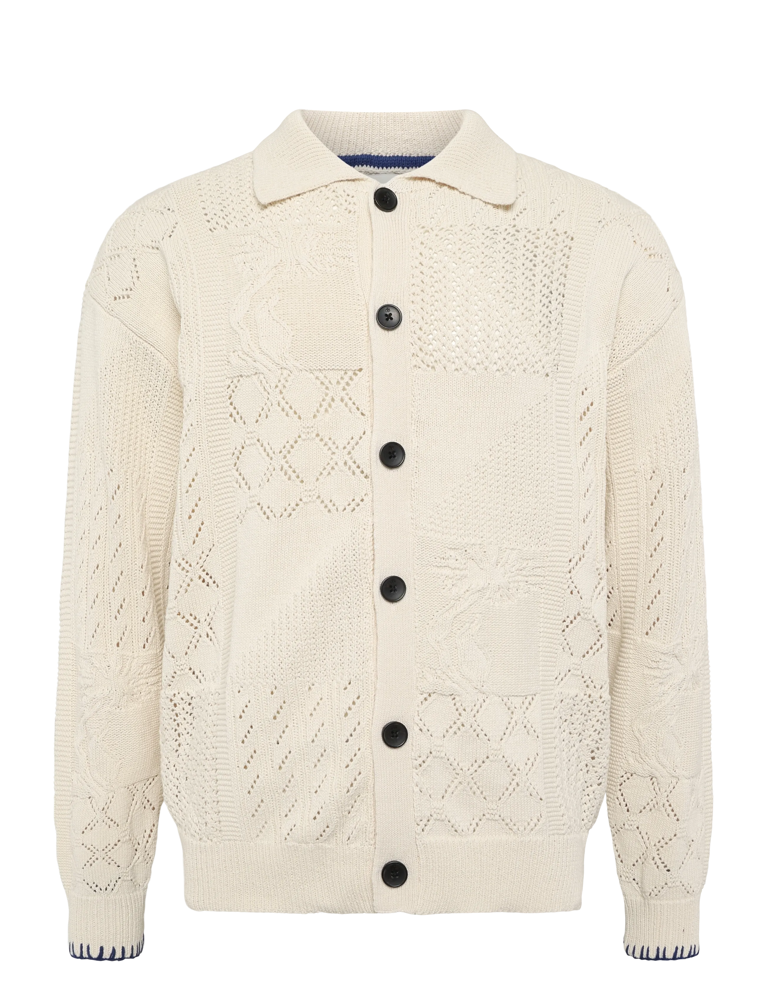 SCOTCH & SODA Multi Stitch Strick Cardigan Cream - XL - Herren