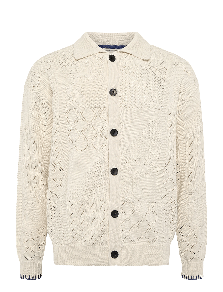Scotch & Soda - Multi stitch knitted cardigan - kardiganid - eggnog - 1