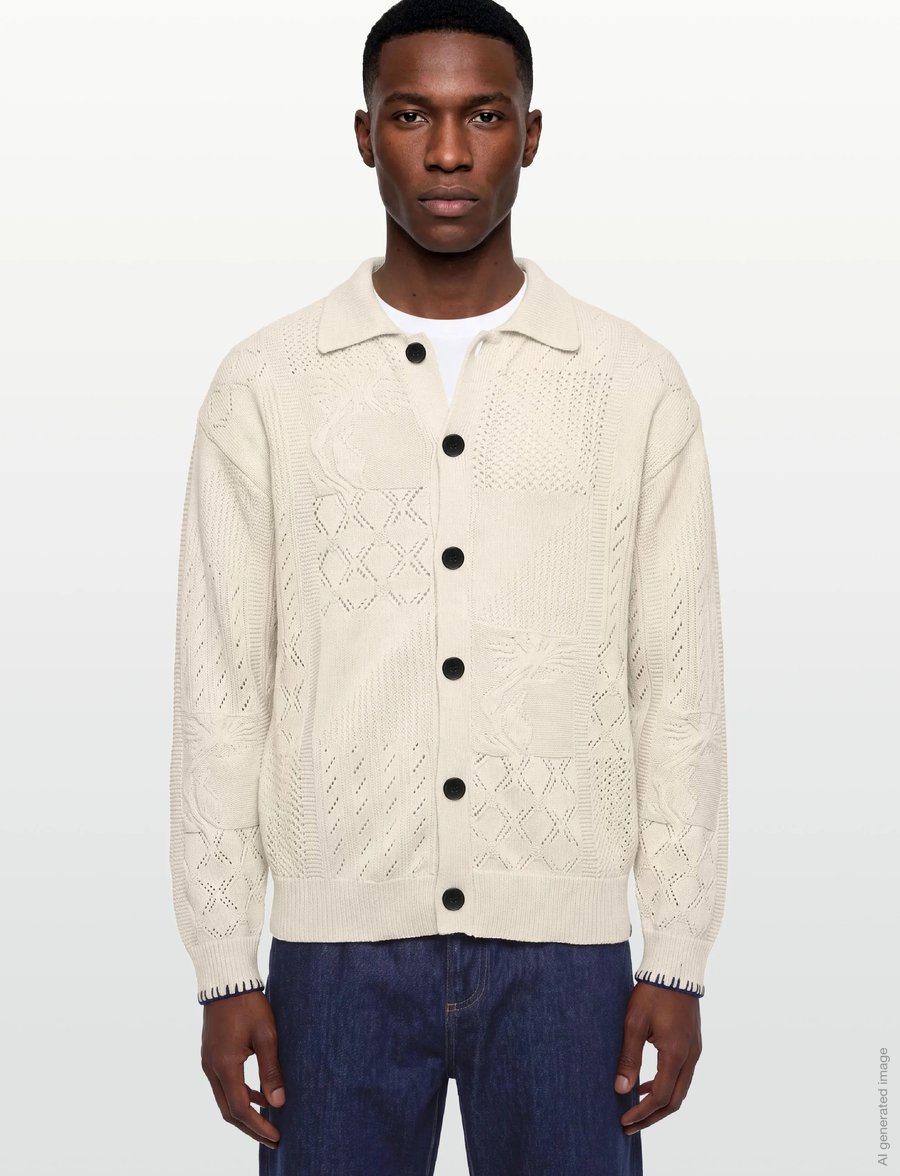 Scotch & Soda - Multi stitch knitted cardigan - kardiganid - eggnog - 3