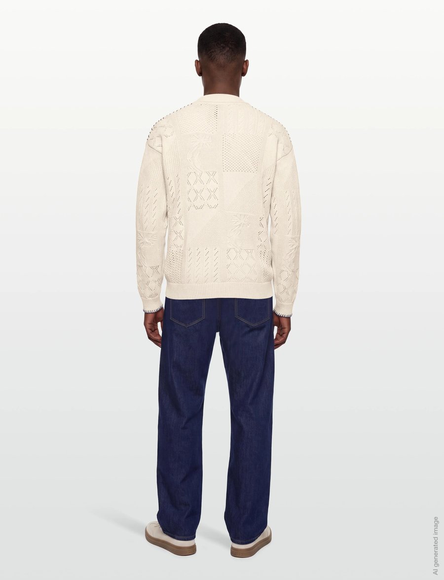 Scotch & Soda - Multi stitch knitted cardigan - kardiganid - eggnog - 4