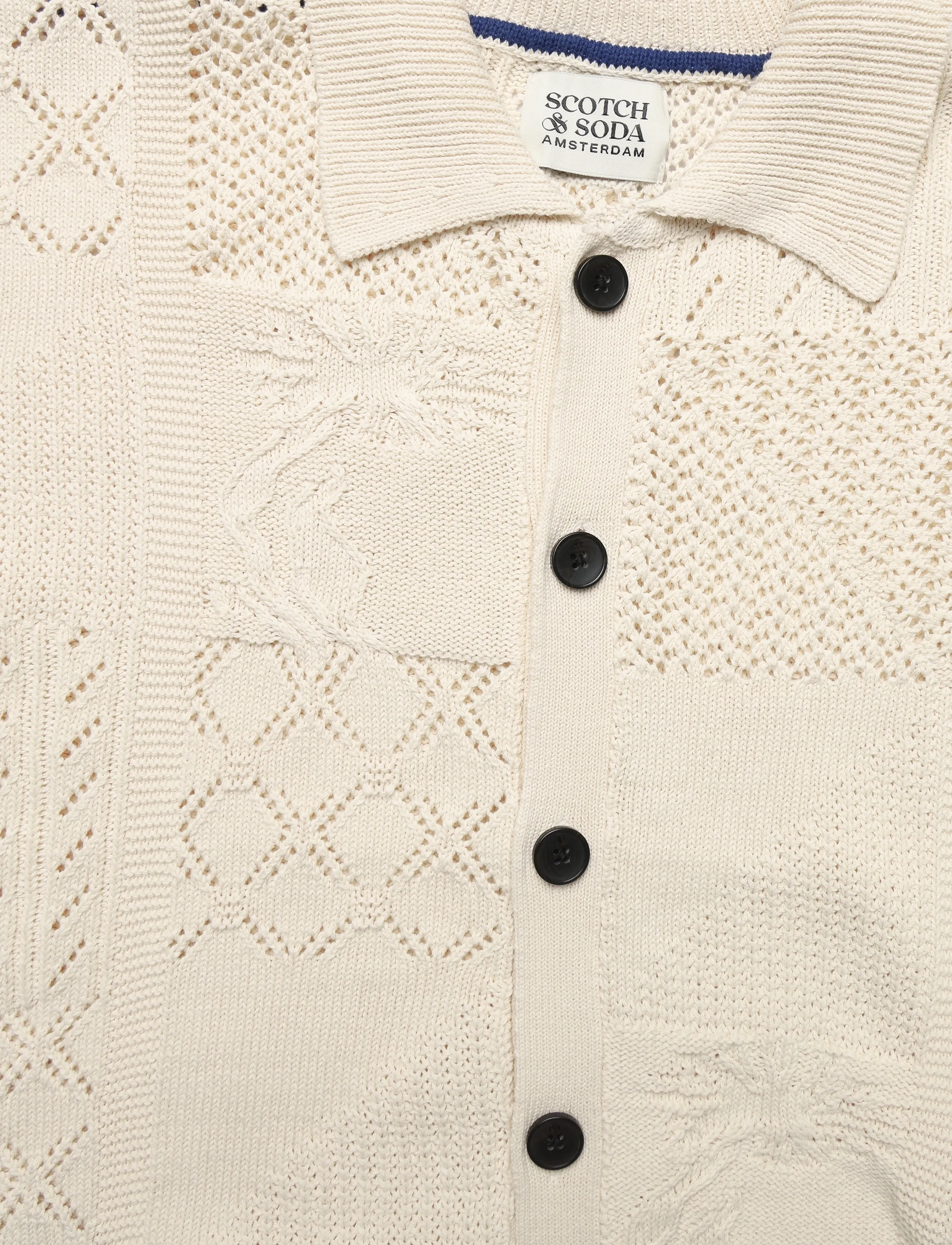 Scotch & Soda - Multi stitch knitted cardigan - kardiganid - eggnog - 5