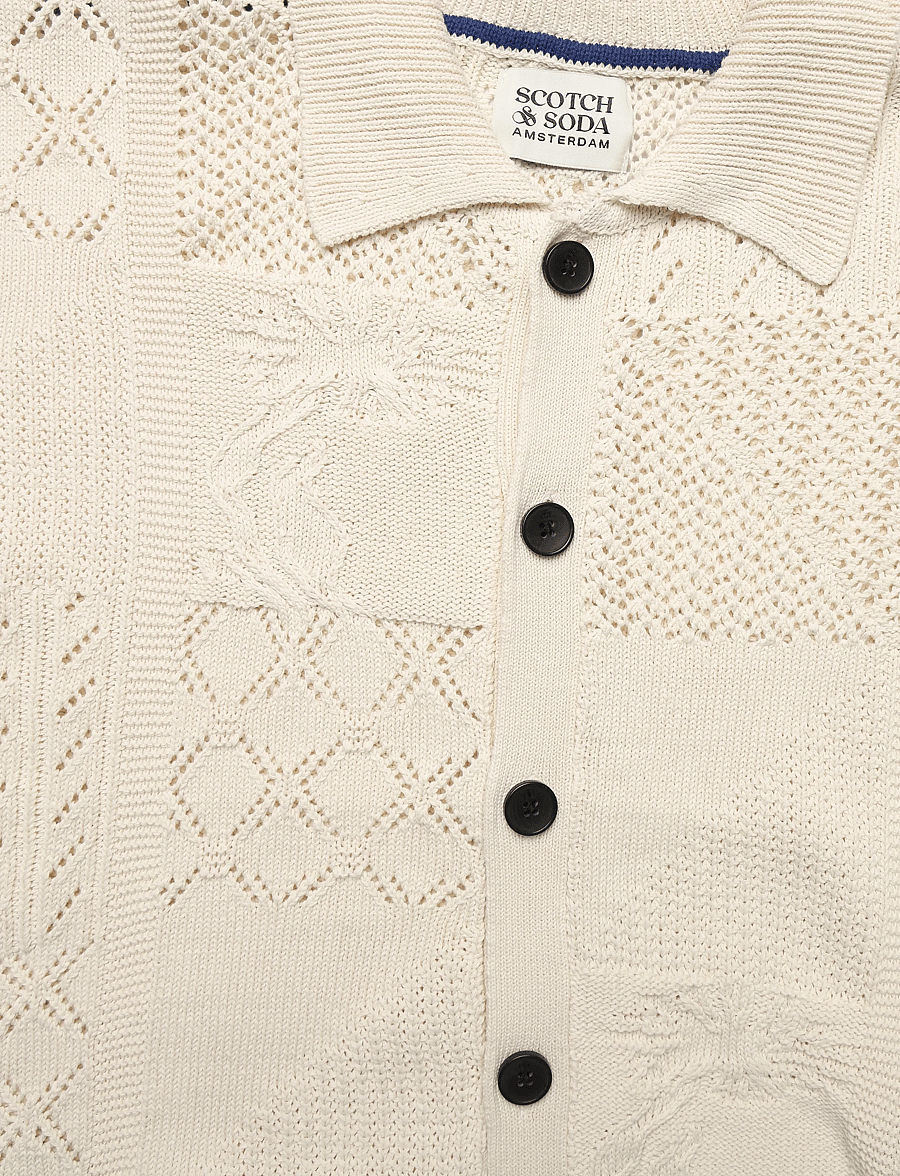 Scotch & Soda - Multi stitch knitted cardigan - kardiganid - eggnog - 5