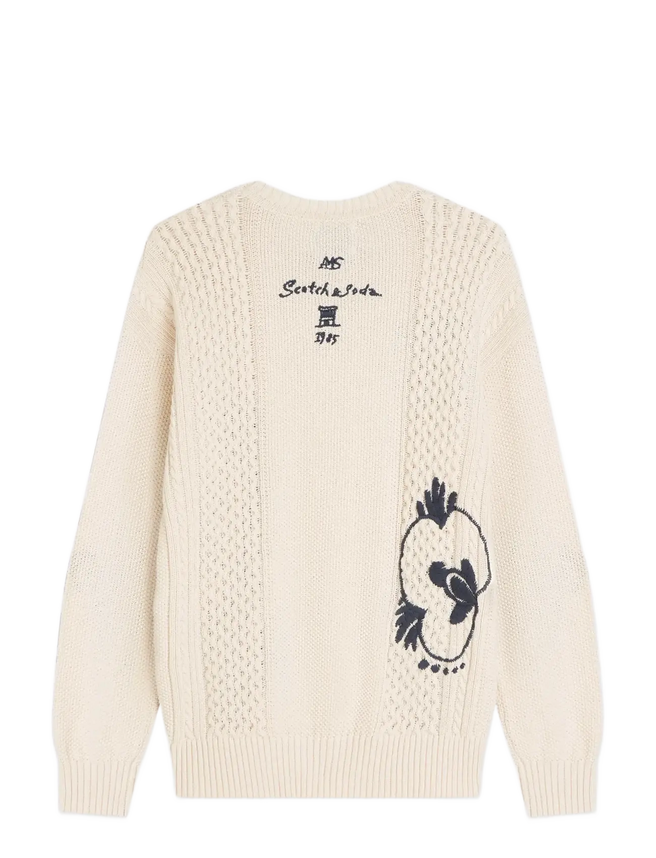 Scotch & Soda - Delfts Blauw embroidered relaxed-fit pullover - eggnog - 1