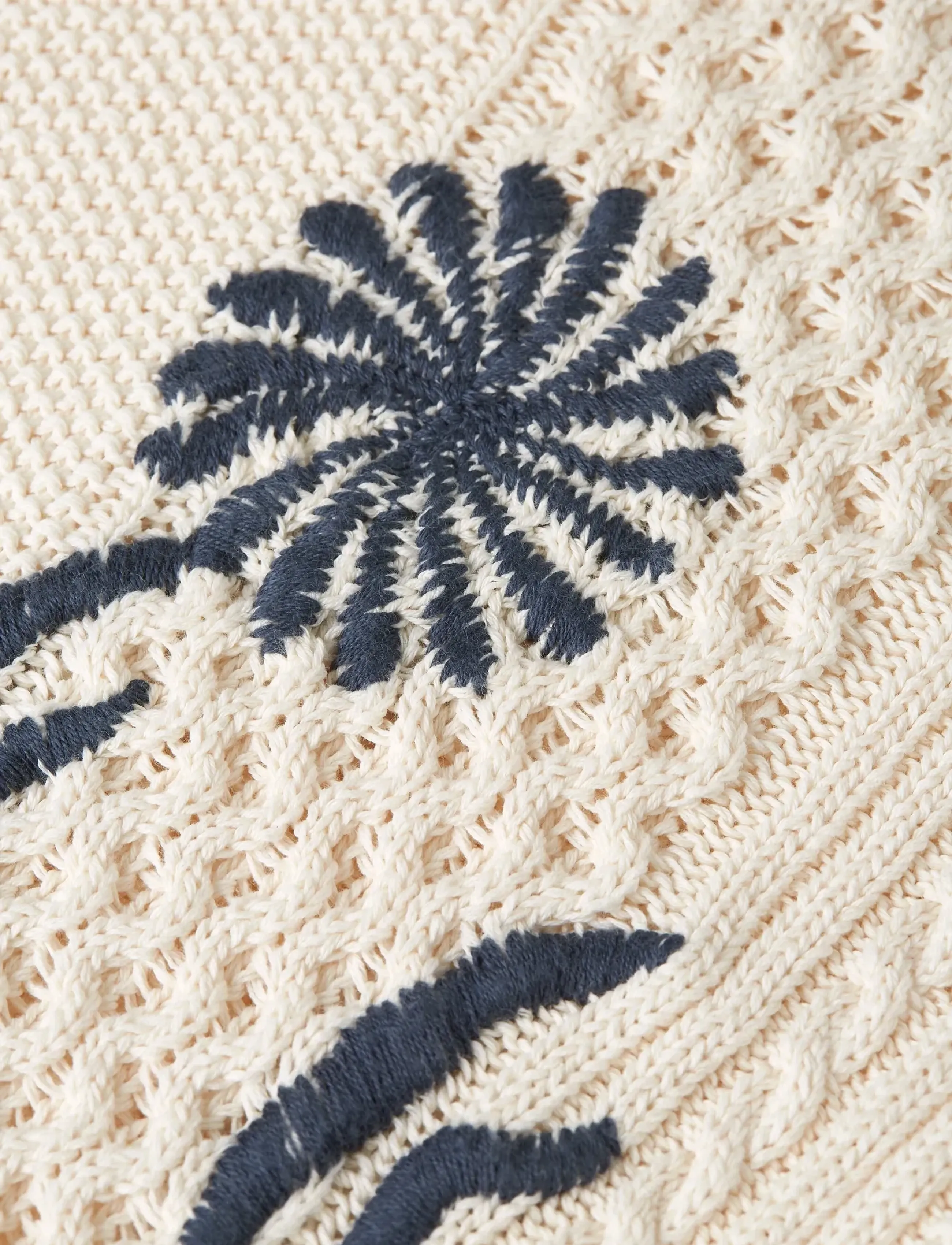 Scotch & Soda - Delfts Blauw embroidered relaxed-fit pullover - eggnog - 2