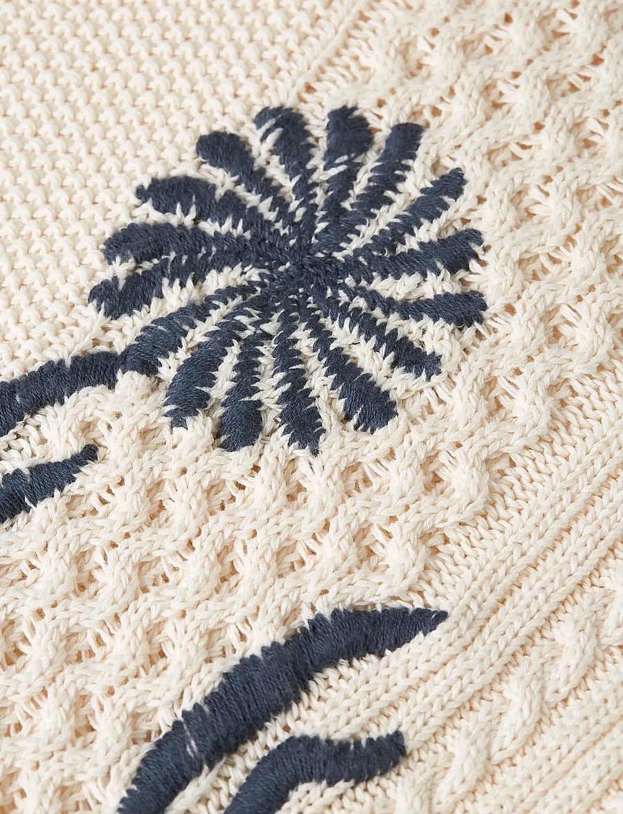 Scotch & Soda - Delfts Blauw embroidered relaxed-fit pullover - eggnog - 2