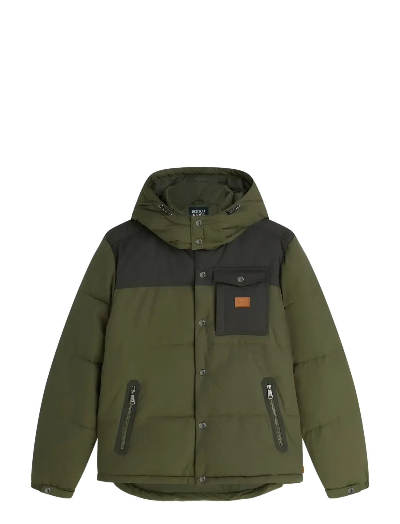 Scotch & Soda Hooded puffer jacket - Dunjackor - OLIVE NIGHT / khaki/green