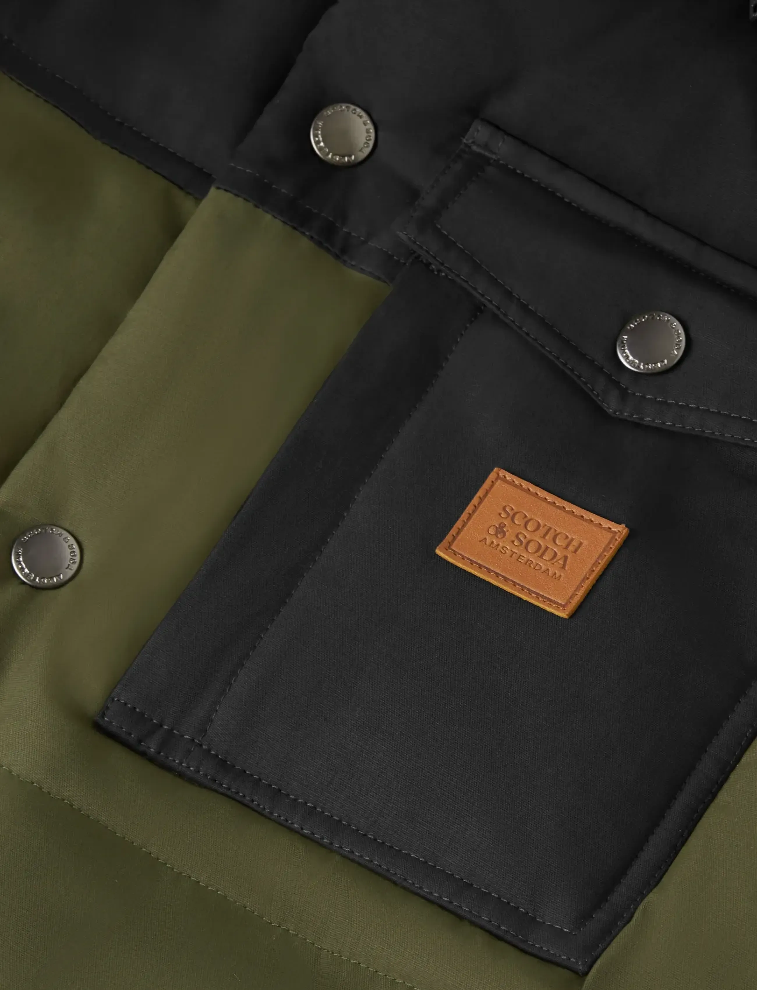 Scotch & Soda - Hooded puffer jacket - höstjackor - olive night - 2