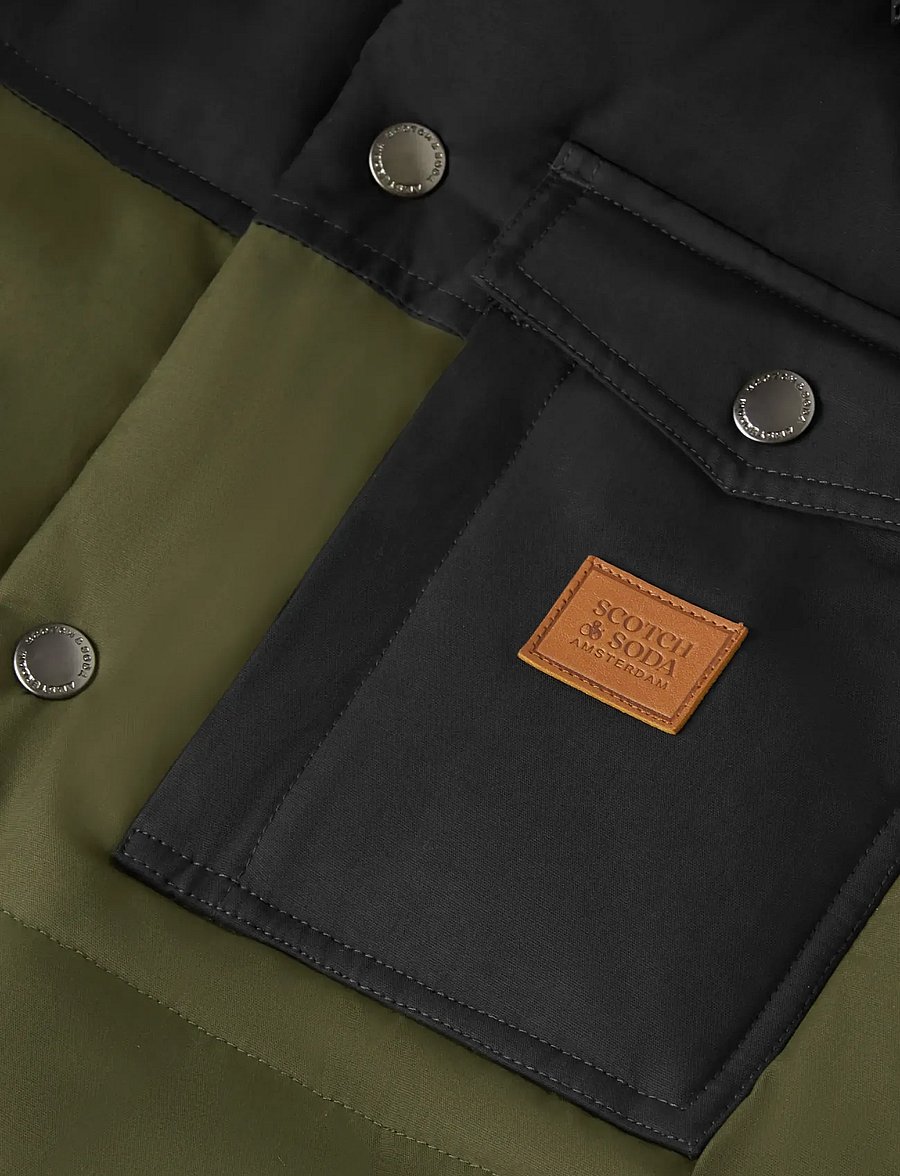 Scotch & Soda - Hooded puffer jacket - höstjackor - olive night - 2