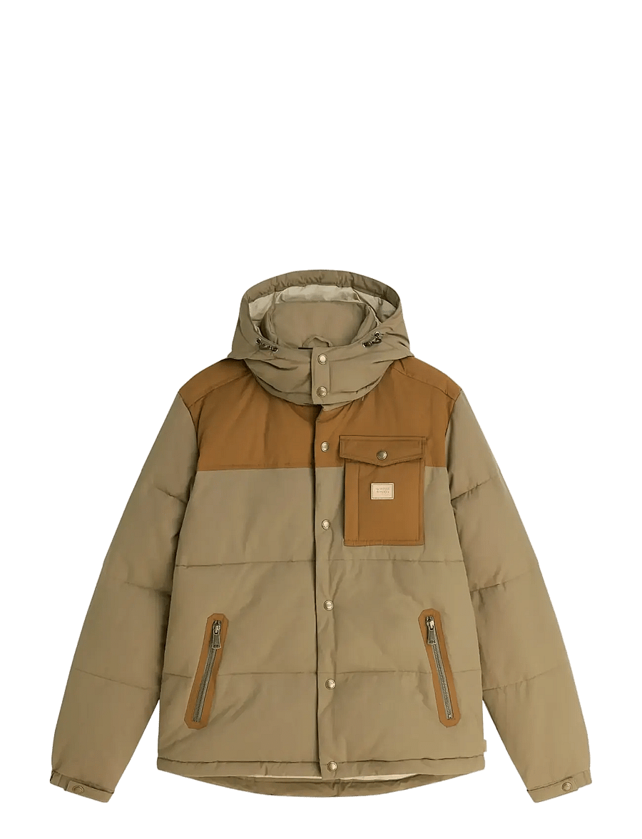 Scotch & Soda - Hooded puffer jacket - höstjackor - walnut - 0