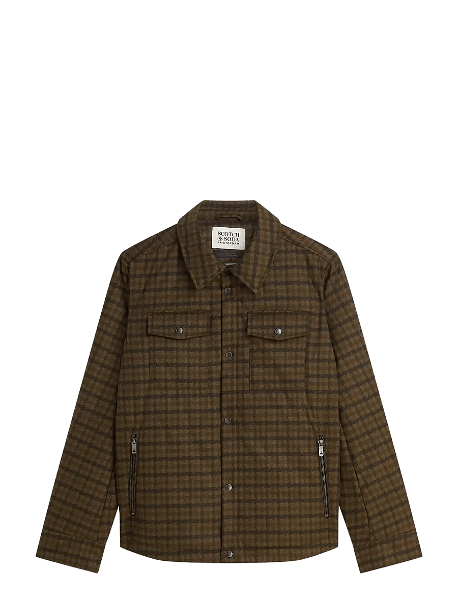 Scotch & Soda - Houndstooth quilted jacket - herbstjacken - sky captain check - 0