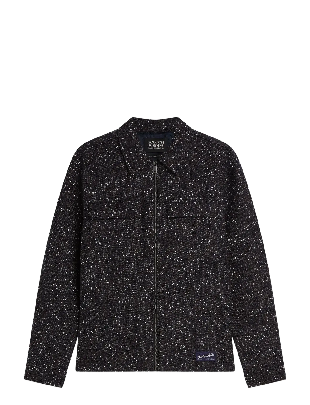 Scotch & Soda Tailored wool-blend tweed jacket - Scotch & Soda - SKY CAPTAIN MELANGE / navy