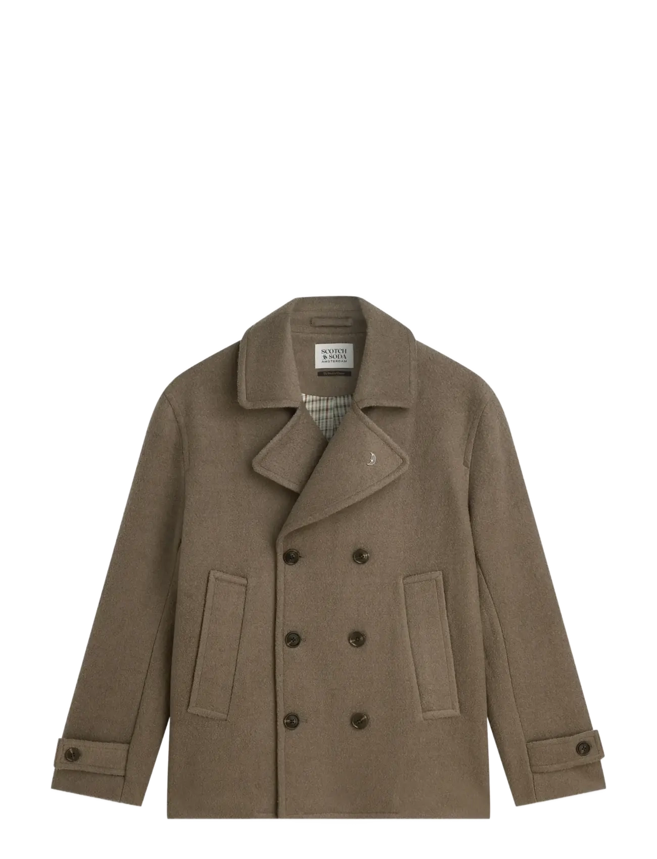 Scotch & Soda Wool-blend peacoat - Scotch & Soda - WALNUT / brown