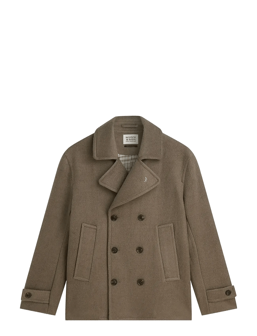 Scotch & Soda - Wool-blend peacoat - winterjacken - walnut - 0