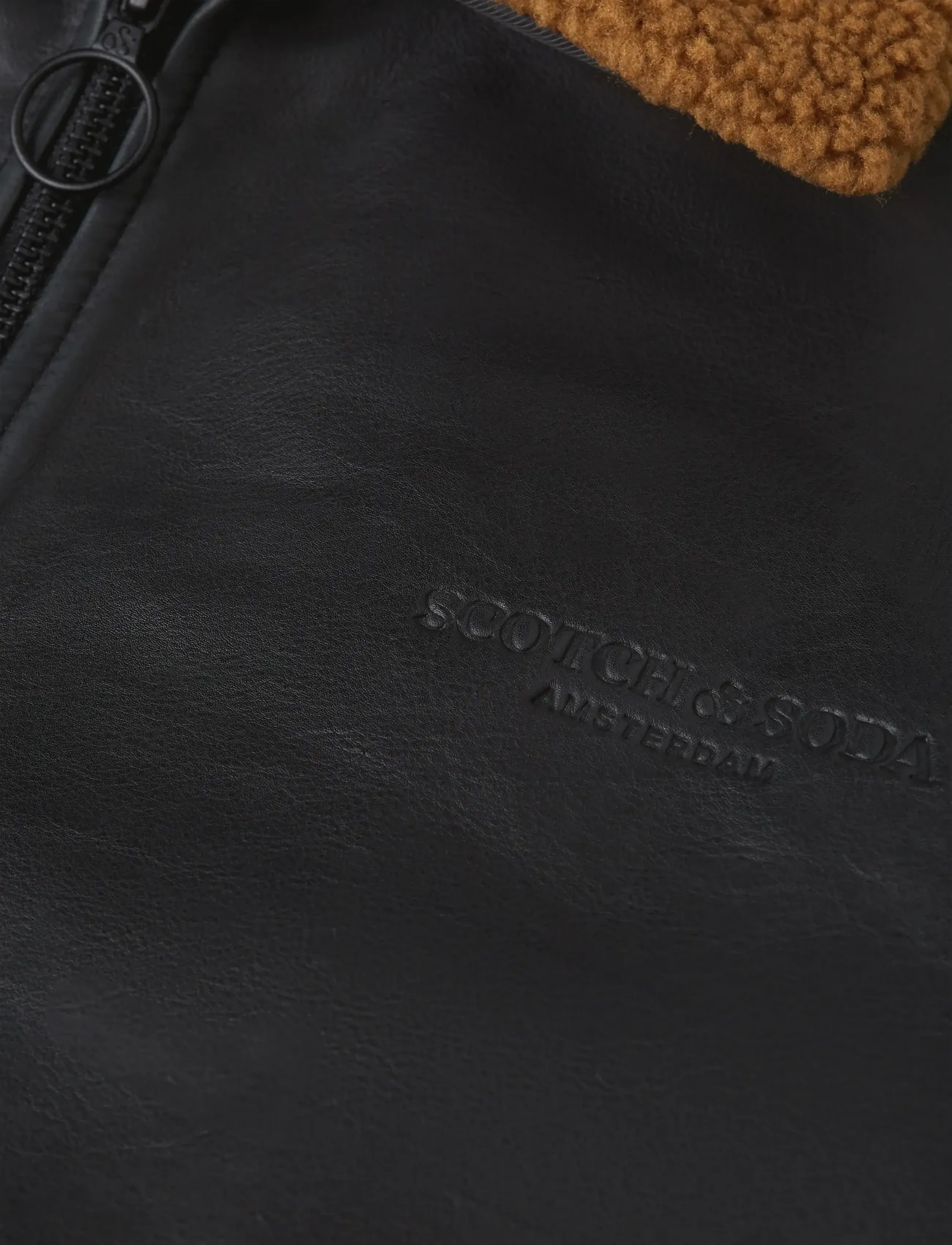Scotch & Soda - Leather sherpa lined jacket - herbstjacken - meteorite - 2
