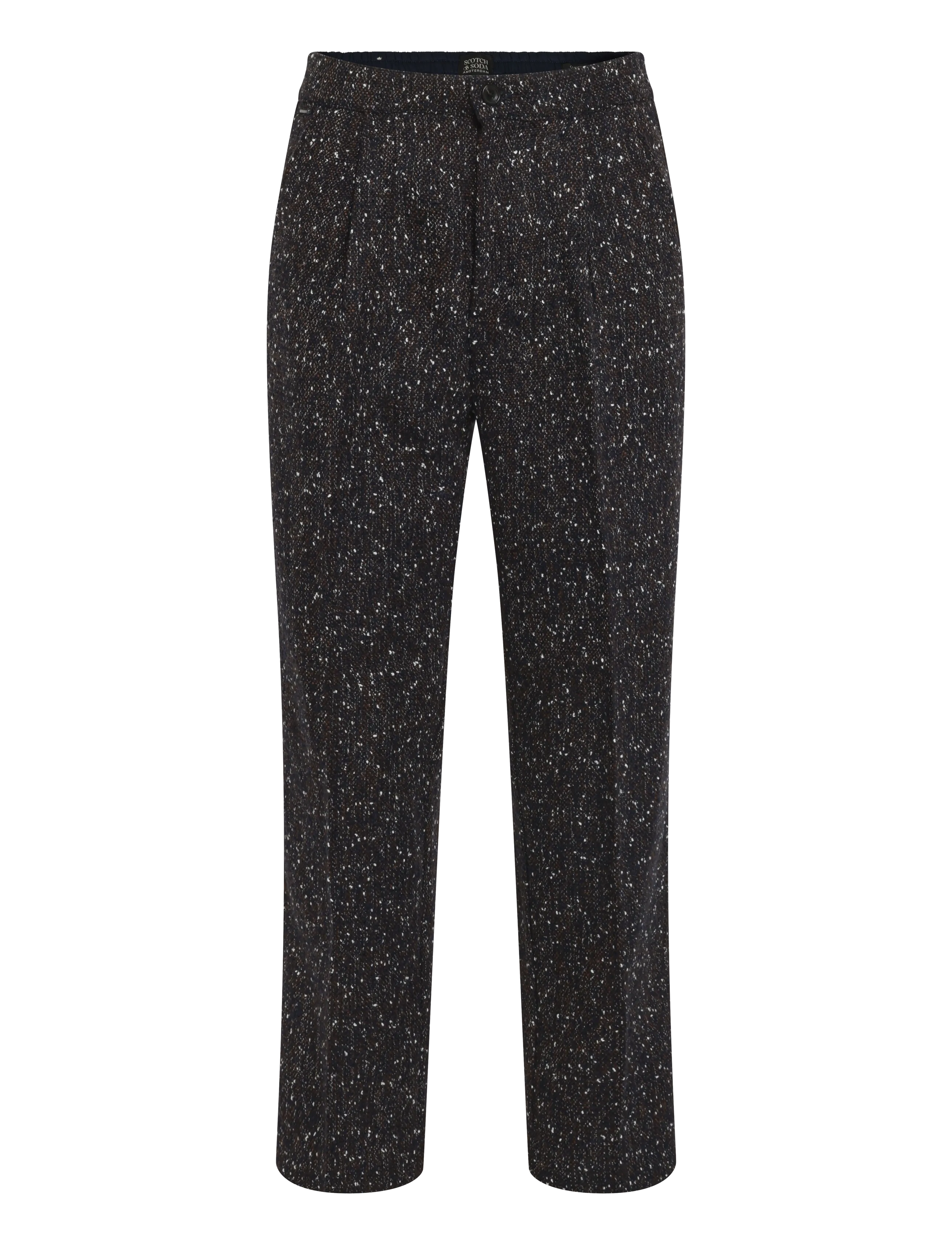 Scotch & Soda Oliver Wool-blend tweed pleated pants - Püksid - SKY CAPTAIN MELANGE / navy