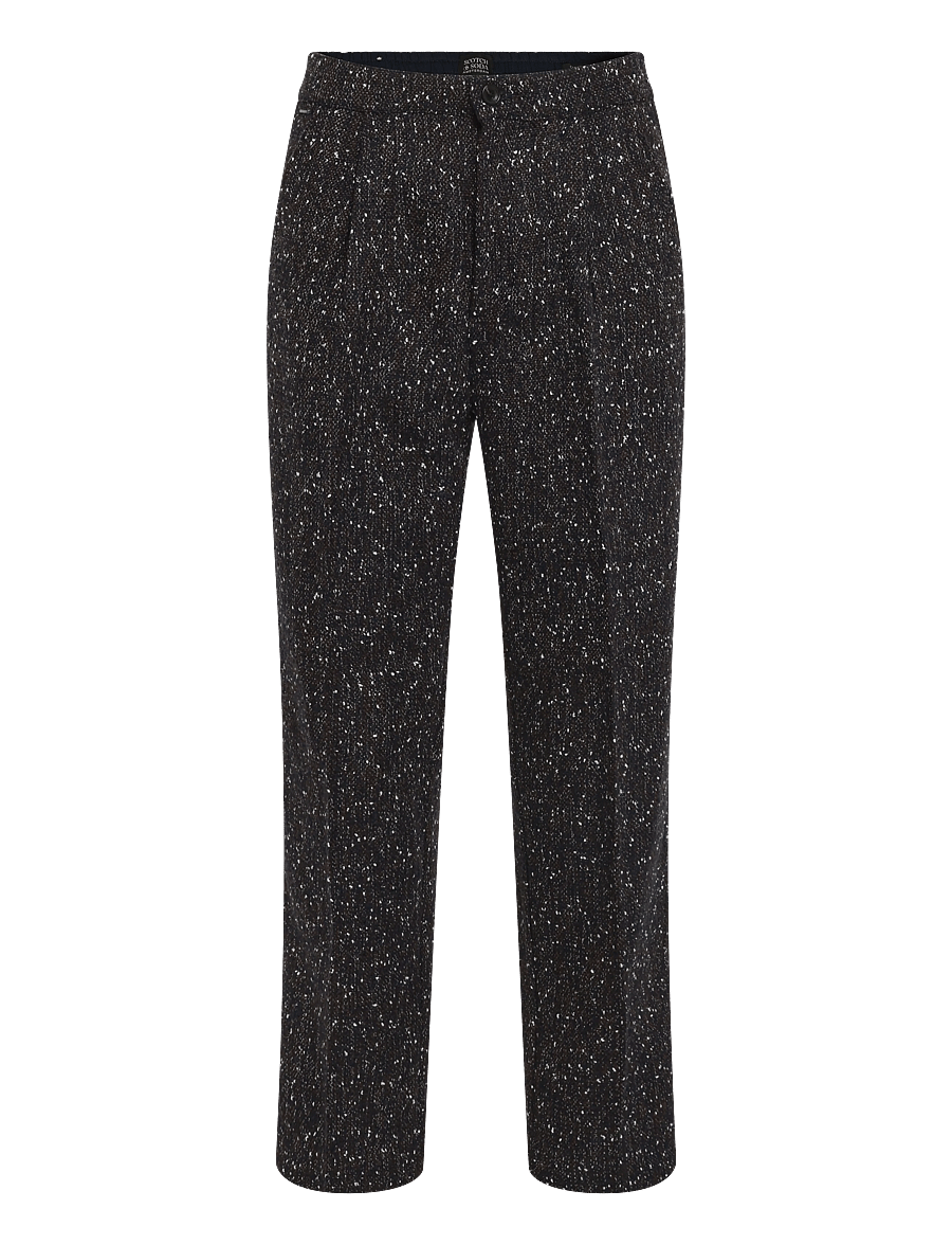 Scotch & Soda - Oliver Wool-blend tweed pleated pants - casual trousers - sky captain melange - 0
