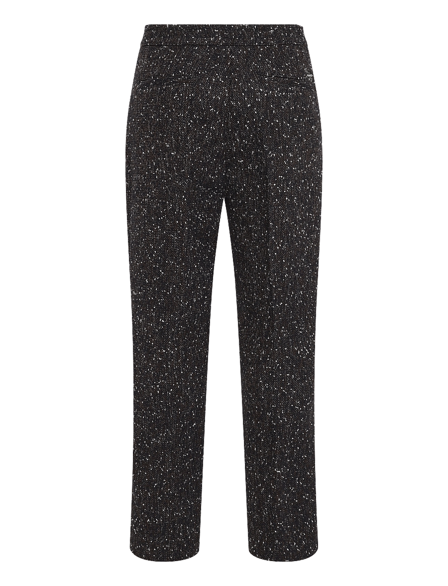 Scotch & Soda - Oliver Wool-blend tweed pleated pants - casual trousers - sky captain melange - 1