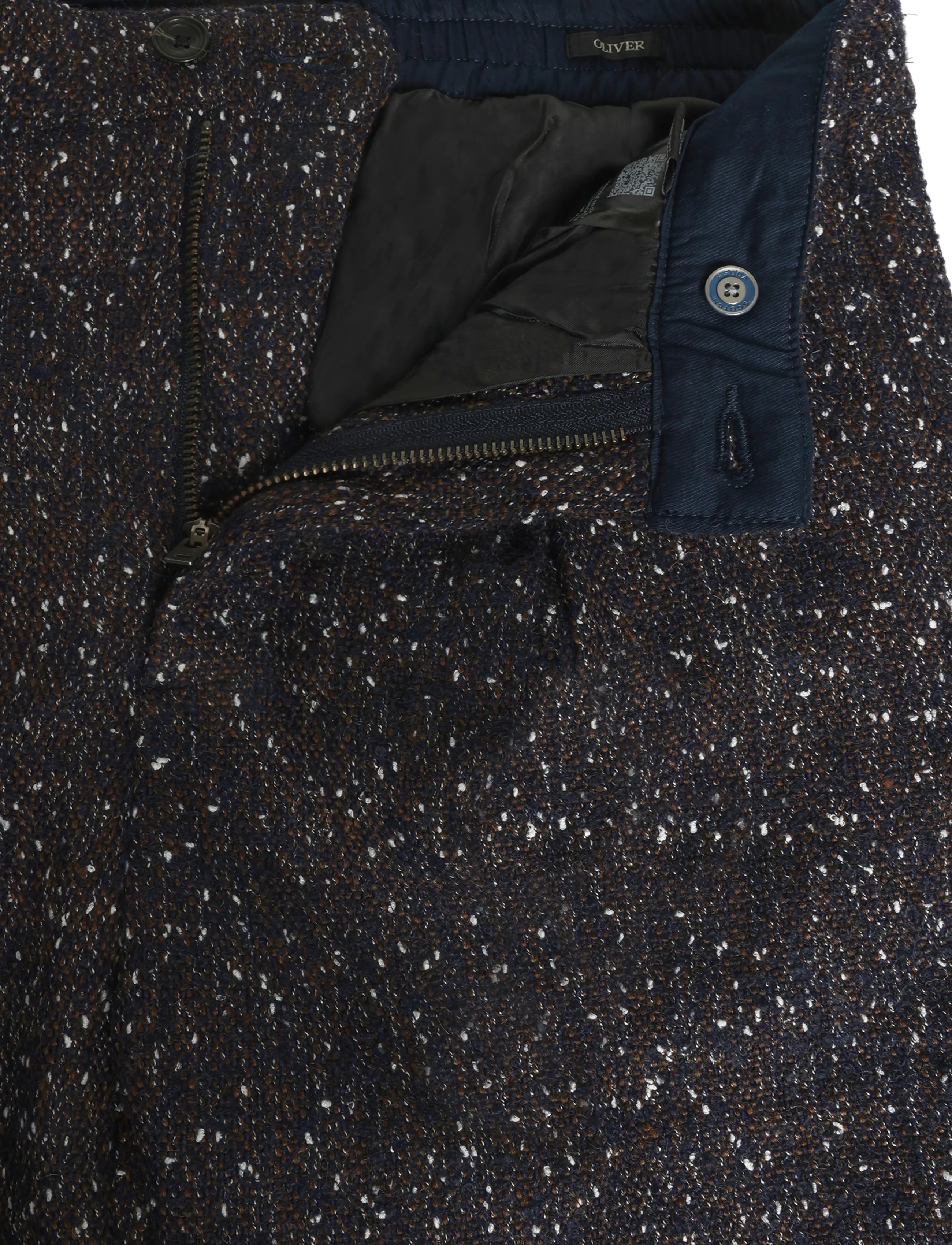 Scotch & Soda - Oliver Wool-blend tweed pleated pants - sky captain melange - 3