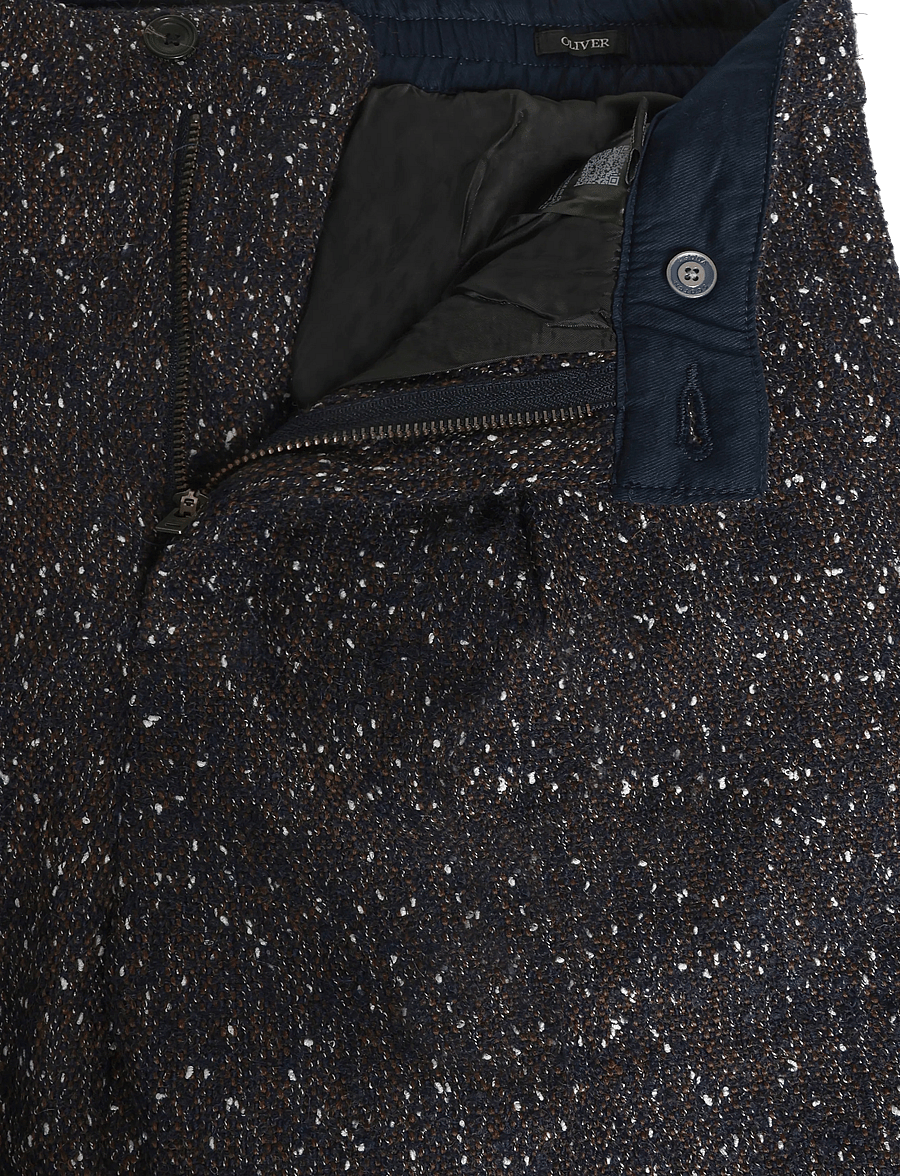 Scotch & Soda - Oliver Wool-blend tweed pleated pants - casual trousers - sky captain melange - 3