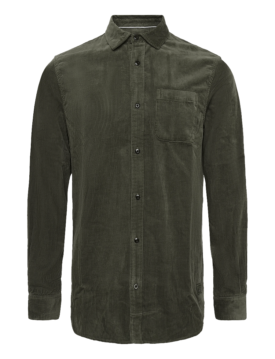Scotch & Soda - Corduroy regular-fit shirt - corduroy shirts - forest night - 0
