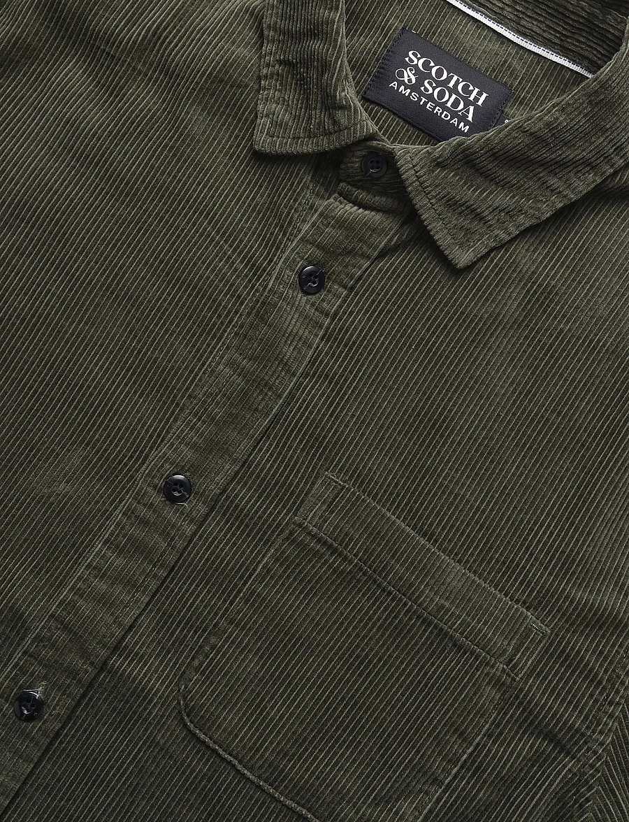 Scotch & Soda - Corduroy regular-fit shirt - corduroy shirts - forest night - 2