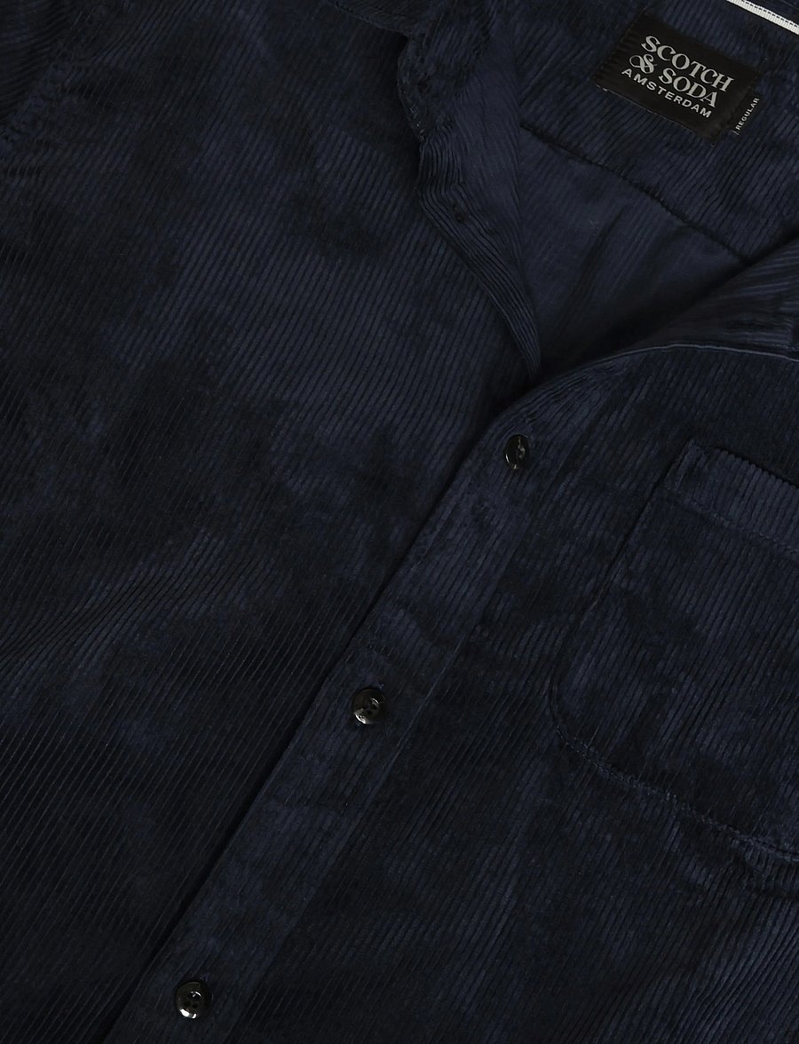 Scotch & Soda - Corduroy regular-fit shirt - fløjlsskjorter - sky captain - 2