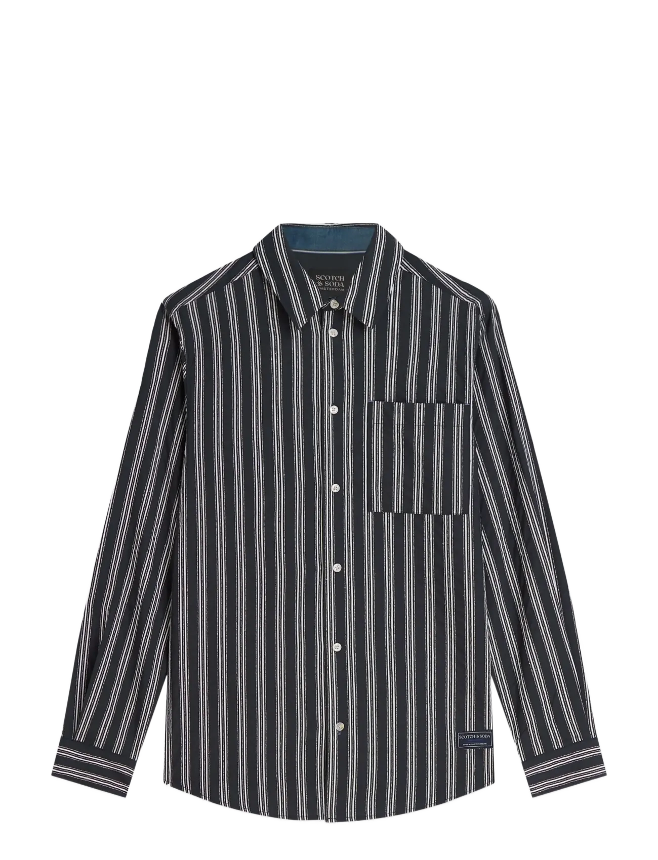 Scotch & Soda Textured striped regular-fit shirt - Scotch & Soda - SKY CAPTAIN STRIPE / navy