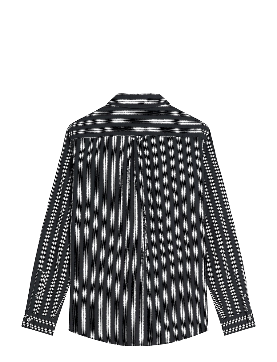 Scotch & Soda - Textured striped regular-fit shirt - stribede skjorter - sky captain stripe - 1