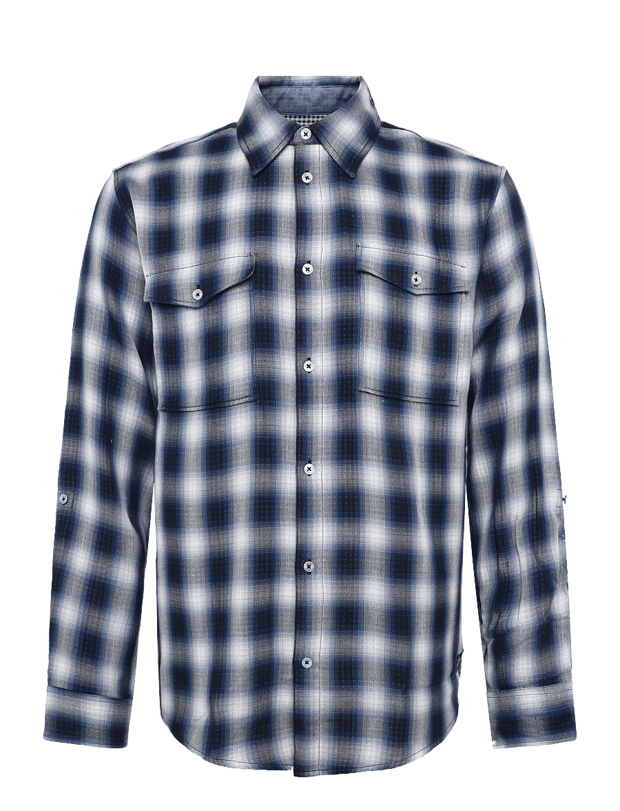 Scotch & Soda - Double-faced check relaxed-fit shirt - flannel shirts - sky captain check - 0