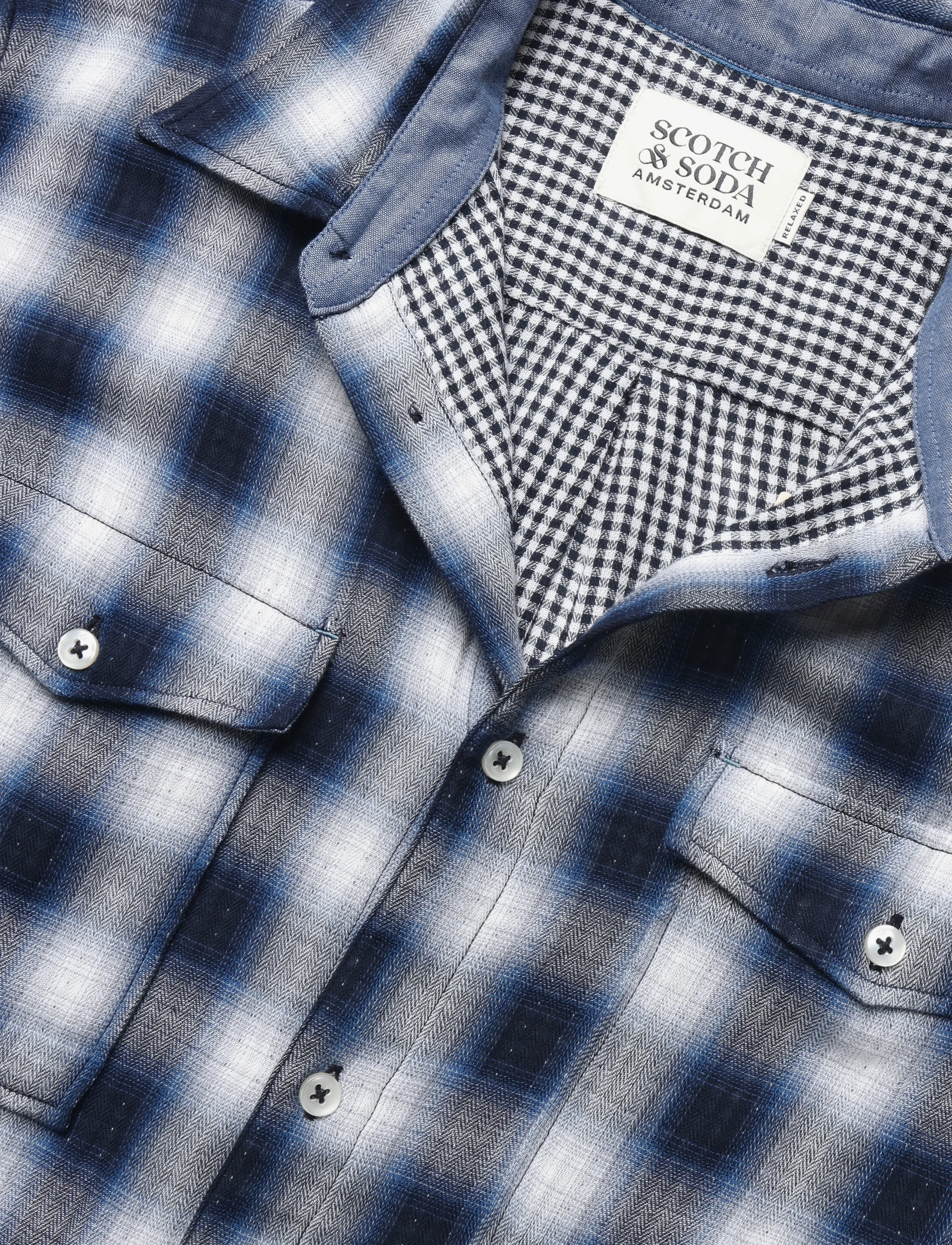 Scotch & Soda - Double-faced check relaxed-fit shirt - sky captain check - 2