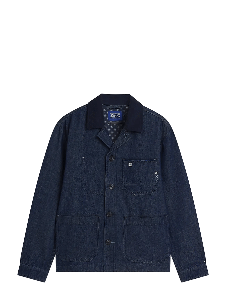 Scotch & Soda - Denim workwear overshirt - lined denim jackets - washed indigo - 0
