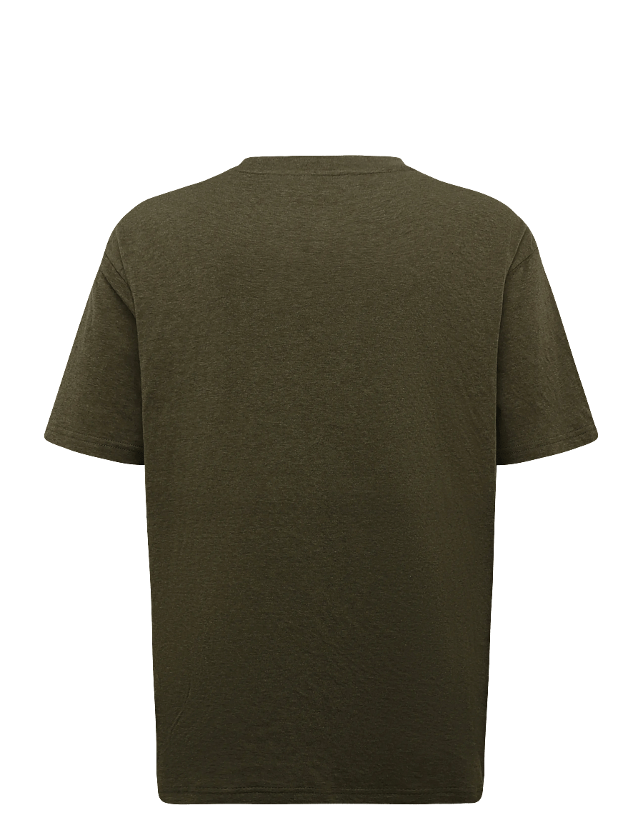 Scotch & Soda - Bonded chest pocket and artwork relaxed-fit T-shirt - short-sleeved t-shirts - dark forest melange - 1