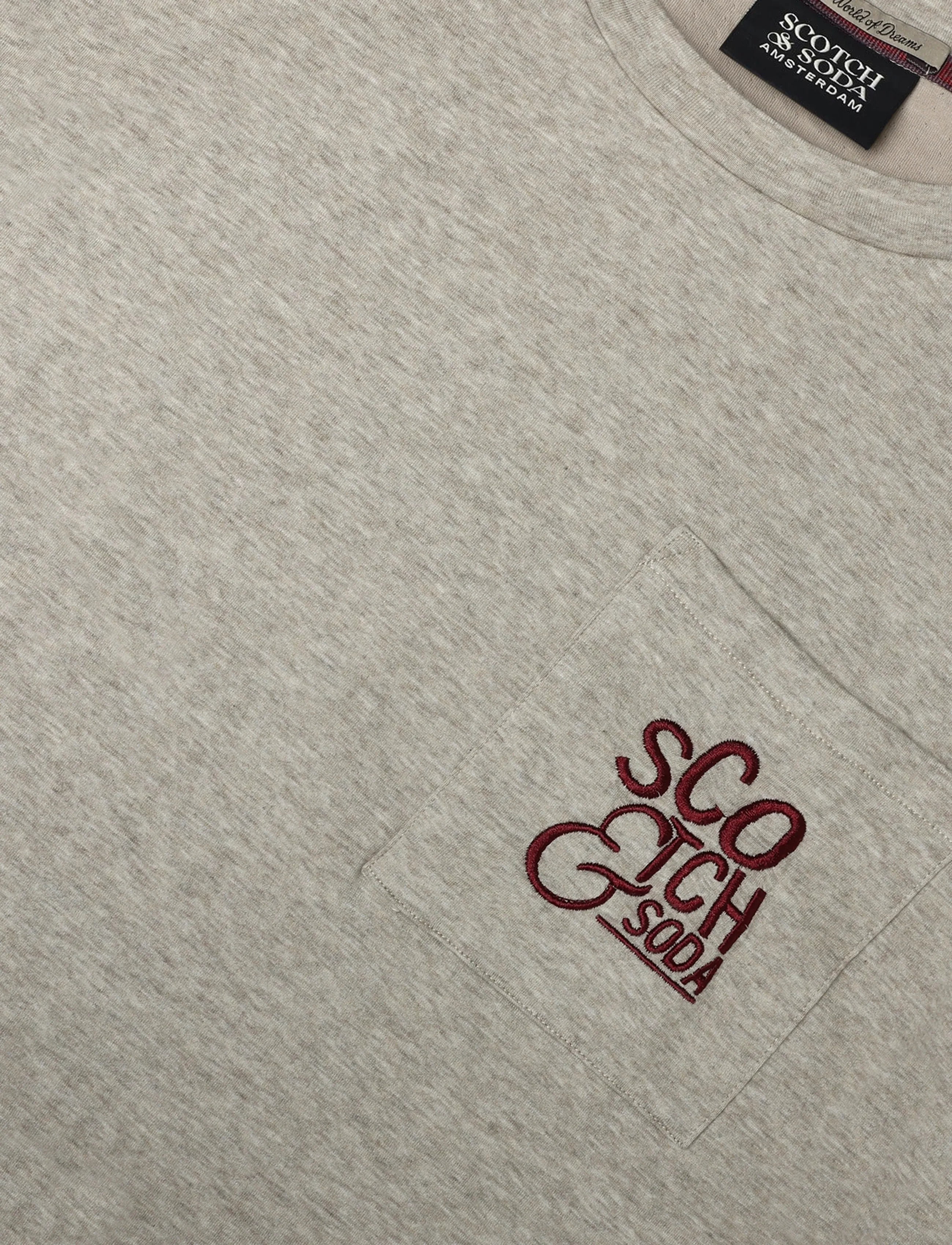 Scotch & Soda - Bonded chest pocket and artwork relaxed-fit T-shirt - short-sleeved t-shirts - pure cashmere melange - 2