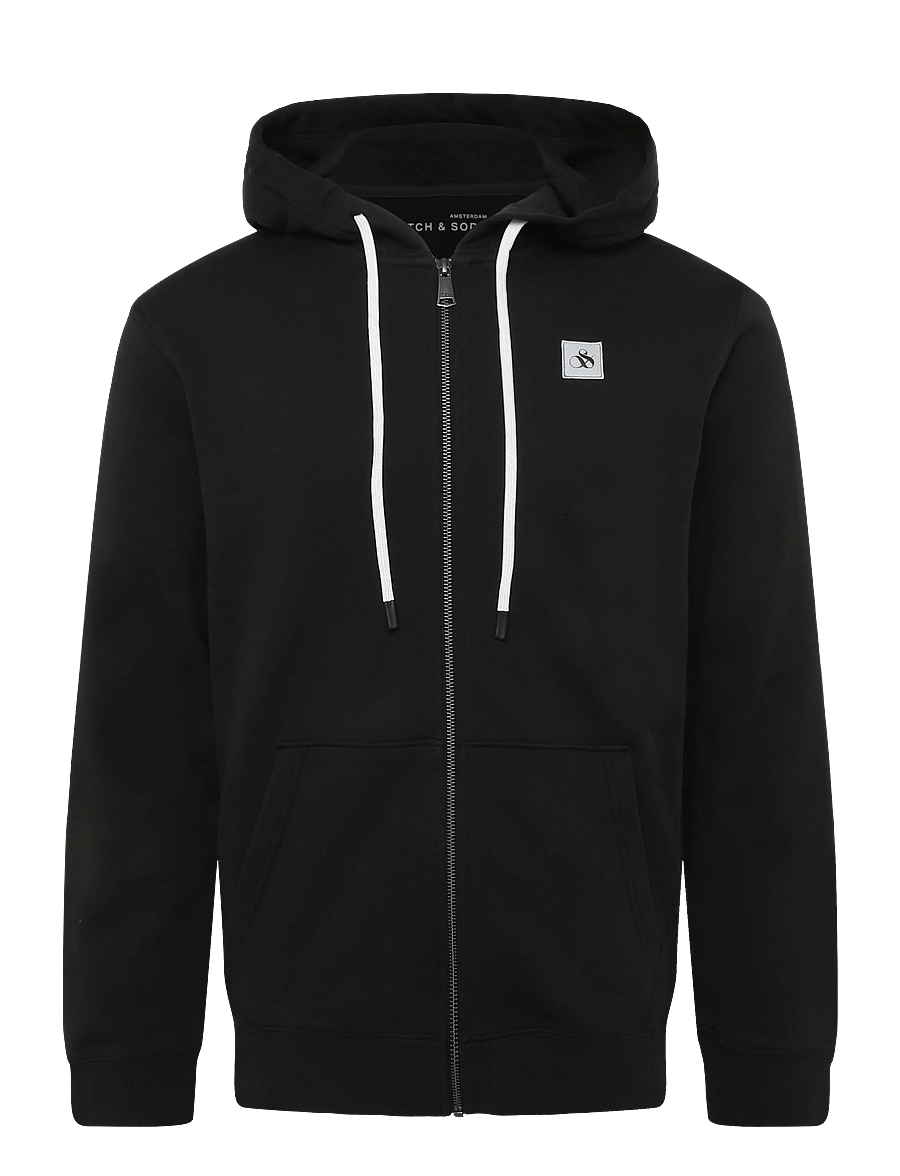 Scotch & Soda - Logo badge regular-fit zip-through hoodie - kapuzenpullover - meteorite - 0