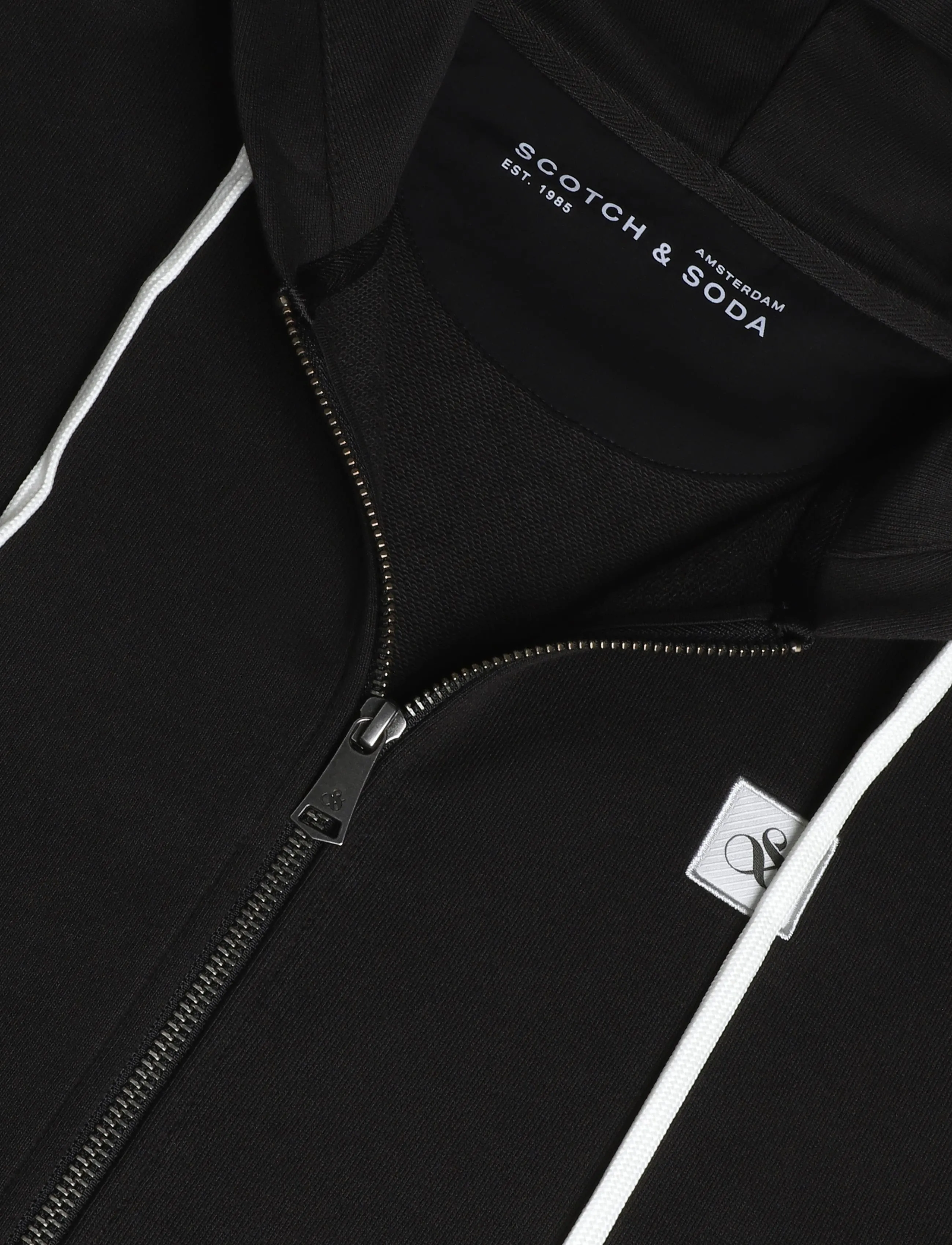 Scotch & Soda - Logo badge regular-fit zip-through hoodie - meteorite - 2
